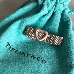 Tiffany & Co Mesh Heart Ring Vintage
